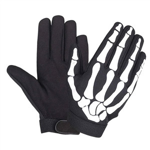 Men's Skeleton Bones Motorcycle Gloves: Mechanics Style Textile Men's Skeleton Bones Motorcycle Gloves: Mechanics Style Textile