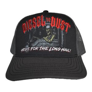Lethal Threat Diesel to Dust Trucker Hat HT82122 with curved bill and bold graphic Lethal Threat Diesel to Dust Trucker Hat HT82122 with curved bill and bold graphic