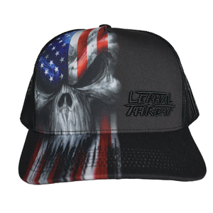 Lethal Threat American Skull Trucker Hat Lethal Threat American Skull Trucker Hat