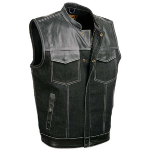 Milwaukee Leather MDM3006 Men's 'Brute' Black Denim & Black Motorcycle Milwaukee Leather MDM3006 Men's 'Brute' Black Denim & Black Motorcycle