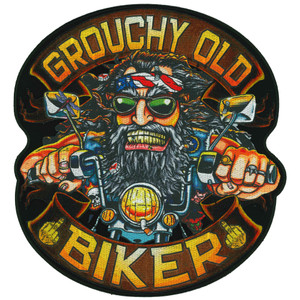 Hot Leathers Grouchy Old Biker Patch 11" Hot Leathers Grouchy Old Biker Patch 11"