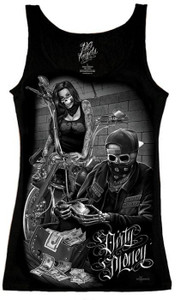 Ladies Biker Tank-Top, Ride Or Die, Bonnie & Clyde Ladies Biker Tank-Top, Ride Or Die, Bonnie & Clyde
