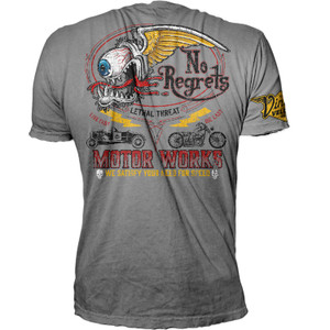 No Regrets Flying Eyeball Motor Works Vintage Biker Shirt No Regrets Flying Eyeball Motor Works Vintage Biker Shirt