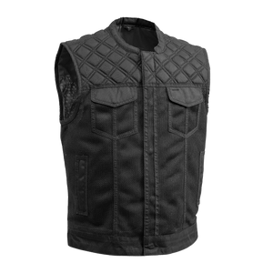 Short Black Moto Mesh Club Vest | Upside | Leather Bound NJ