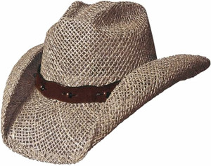 Bullhide Toyo Straw Cowboy Hat featuring Distressed Finish and Beaded Tie-Back Bullhide Toyo Straw Cowboy Hat featuring Distressed Finish and Beaded Tie-Back