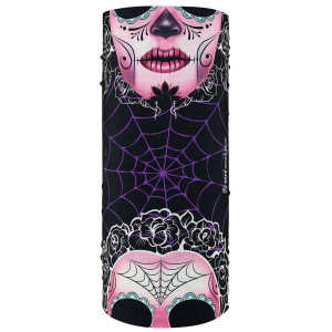 Sugar Skull Ladies Neck Gaiter Motorcycle Mask – colorful skull and rose design, lightweight breathable fabric Sugar Skull Ladies Neck Gaiter Motorcycle Mask – colorful skull and rose design, lightweight breathable fabric