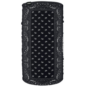 Paisley Bandanna Fleece Neck Gaiter Mask – Black Fleece with White Paisley Design Paisley Bandanna Fleece Neck Gaiter Mask – Black Fleece with White Paisley Design