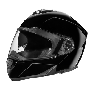 Daytona Glide Hi-Gloss Black modular motorcycle helmet with flip-up chin bar and dual shield system Daytona Glide Hi-Gloss Black modular motorcycle helmet with flip-up chin bar and dual shield system