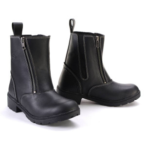 Milwaukee Leather Zip Ladies Biker Boots – front view full-grain cowhide, round toe design, and dual YKK zippers for easy on/off Milwaukee Leather Zip Ladies Biker Boots – front view full-grain cowhide, round toe design, and dual YKK zippers for easy on/off