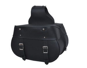 Unik Black Cowhide Leather Motorcycle Saddle Bags U9579 Unik Black Cowhide Leather Motorcycle Saddle Bags U9579