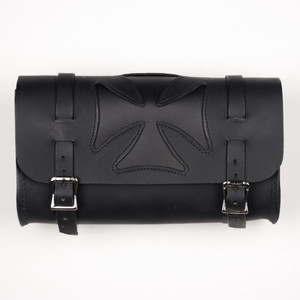 Black Iron Cross Leather Motorcycle Tool Bag Black Iron Cross Leather Motorcycle Tool Bag