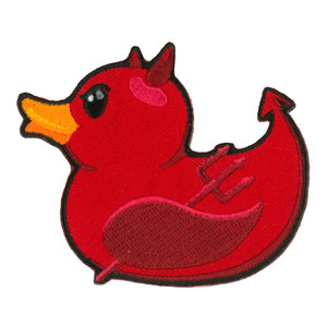 Hot Leathers devil duck biker patch red horns Hot Leathers devil duck biker patch red horns