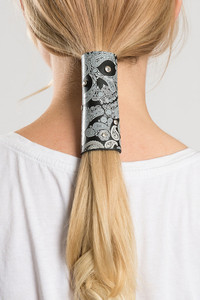 Skull Paisley Biker Hair Glove by Hair Glove - Black EZ Bandz with gemstone-embellished skull paisley pattern Skull Paisley Biker Hair Glove by Hair Glove - Black EZ Bandz with gemstone-embellished skull paisley pattern