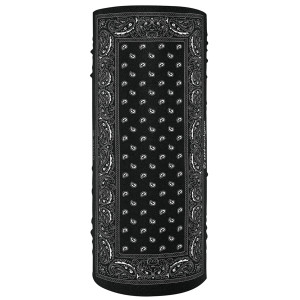 Black paisley bandanna neck gaiter mask for motorcycle riders and outdoor enthusiasts Black paisley bandanna neck gaiter mask for motorcycle riders and outdoor enthusiasts