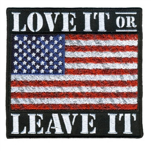 Large Love It or Leave It USA Patch Hot Leathers 8x8 inch embroidered patch Large Love It or Leave It USA Patch Hot Leathers 8x8 inch embroidered patch