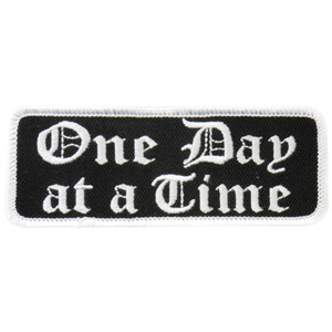 Hot Leathers One Day at a Time biker patch iron-on Hot Leathers One Day at a Time biker patch iron-on