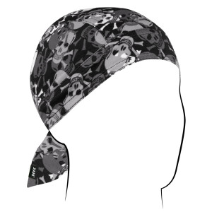 Skull Print Biker Headwrap Flydanna featuring a bold skull design on a black background Skull Print Biker Headwrap Flydanna featuring a bold skull design on a black background