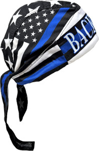 Biker Doo Rag Headwrap Back The Blue Police Law Enforcement Support Biker Doo Rag Headwrap Back The Blue Police Law Enforcement Support