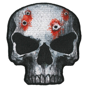 Hot Leathers Bullet Skull biker patch iron-on for jackets vests backpacks Hot Leathers Bullet Skull biker patch iron-on for jackets vests backpacks