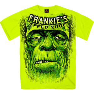 Frankies Speed Shop Neon Green Biker Shirt Frankies Speed Shop Neon Green Biker Shirt