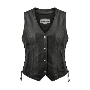 UNIK Womens Soft Leather Motorcycle Vest "Beth"