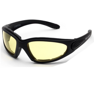 Yellow Lens Padded Motorcycle Glasses - Wide L-XL Fit Yellow Lens Padded Motorcycle Glasses - Wide L-XL Fit