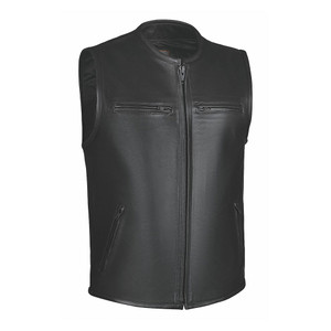 Unik Blackout Men's Zip Motorcycle Vest, Concealed Carry Unik Blackout Men's Zip Motorcycle Vest, Concealed Carry