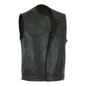 Perforated Men's Motorcycle Leather Vest Perforated Men's Motorcycle Leather Vest