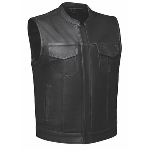 Unik Premium Leather Club Vest with Concealed Carry Pockets and Zipper-Snap Front Closure Unik Premium Leather Club Vest with Concealed Carry Pockets and Zipper-Snap Front Closure