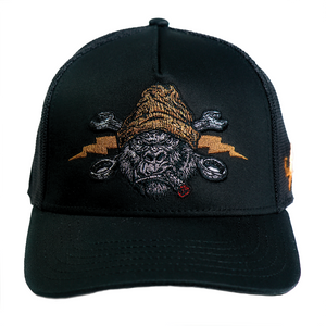 Lethal Threat Gorilla Beast black mesh biker trucker hat with embroidered gorilla logo and adjustable snapback Lethal Threat Gorilla Beast black mesh biker trucker hat with embroidered gorilla logo and adjustable snapback