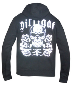 DILLIGAF Reflective Skull Men's Biker Hoodie - Derringer By Unik DILLIGAF Reflective Skull Men's Biker Hoodie - Derringer By Unik