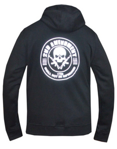 Second Amendment Reflective Skull Men's Biker Hoodie - Derringer By Unik Second Amendment Reflective Skull Men's Biker Hoodie - Derringer By Unik