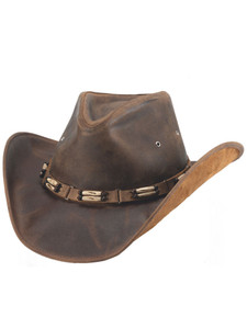 Bullhide Distressed Brown Leather Cowboy Hat Bullhide Distressed Brown Leather Cowboy Hat