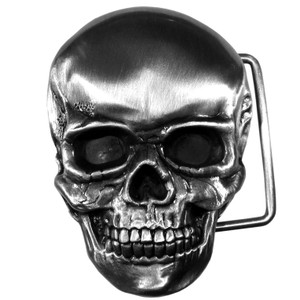 Skull head belt buckle fits up to 2-inch belts vintage metal