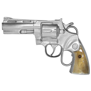 Revolver belt buckle with pewter finish
