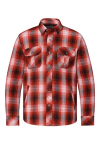 Men's red white and black armored flannel shirt w/ concealed carry