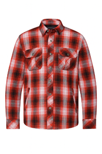 Men's red white and black armored flannel shirt w/ concealed carry