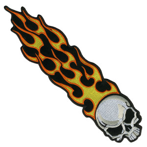 Large Flaming Skull Biker Patch from Hot Leathers Large Flaming Skull Biker Patch from Hot Leathers