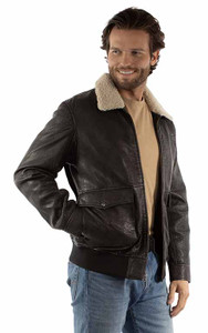 Men's Sherpa Leather Bomber Jacket