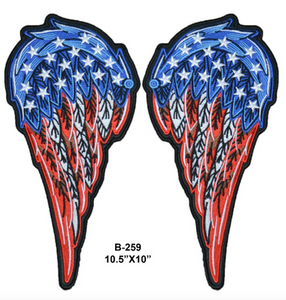 Patriotic Angel Wings Patch for Back of Vests