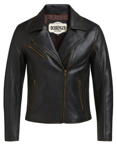 Unik Ladies Distressed Brown Leather Motorcycle Jacket