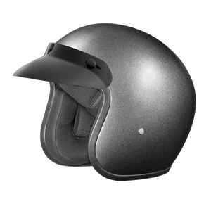 Gun Metal Grey Metallic Cruiser Motorcycle Helmet
