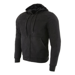 Milwaukee Leather men's casual black armored motorcycle riding hoodie front view