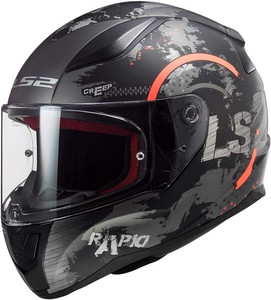 LS2 Rapid Mini Youth Full-Face Helmet, Titanium Graphics DOT Kids LS2 Rapid Mini Youth Full-Face Helmet, Titanium Graphics DOT Kids