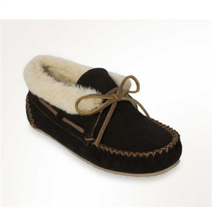 Ladies Chrissy Minnetonka Slippers Black Moccasins Ladies Chrissy Minnetonka Slippers Black Moccasins