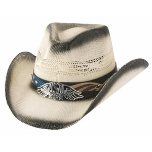 Patriotic Bullhide Straw Cowboy Hat featuring Star-Spangled Crown Patriotic Bullhide Straw Cowboy Hat featuring Star-Spangled Crown