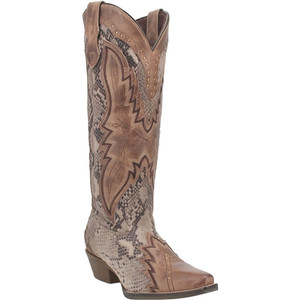 Laredo Tall 15'' Women's Snake Leather Cowgirl Boots, Shawnee Laredo Tall 15'' Women's Snake Leather Cowgirl Boots, Shawnee