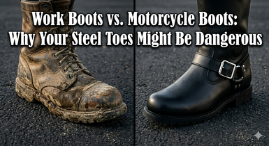 Work Boots vs. Motorcycle Boots: Why Your Steel Toes Might Be Dangerous