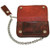 Embossed Eagle Antique Brown Leather Chain Wallet