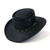 Black Faux Felt Gambler Western Hat